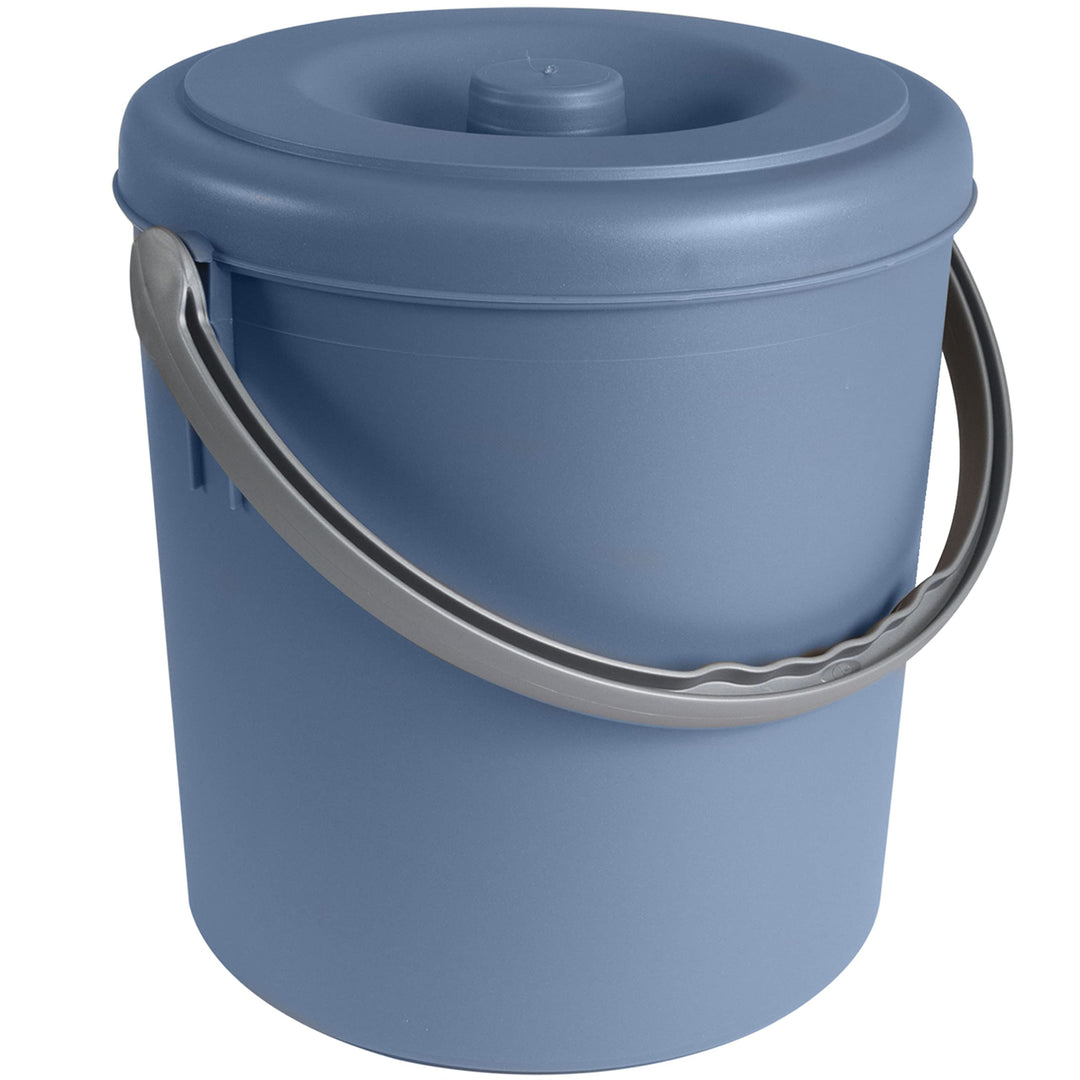 #11 Mülleimer 25 Liter mit verschliessbarem Deckel und Henkel - Petrolblau - 37cm hoch - Ø31cm Abfal