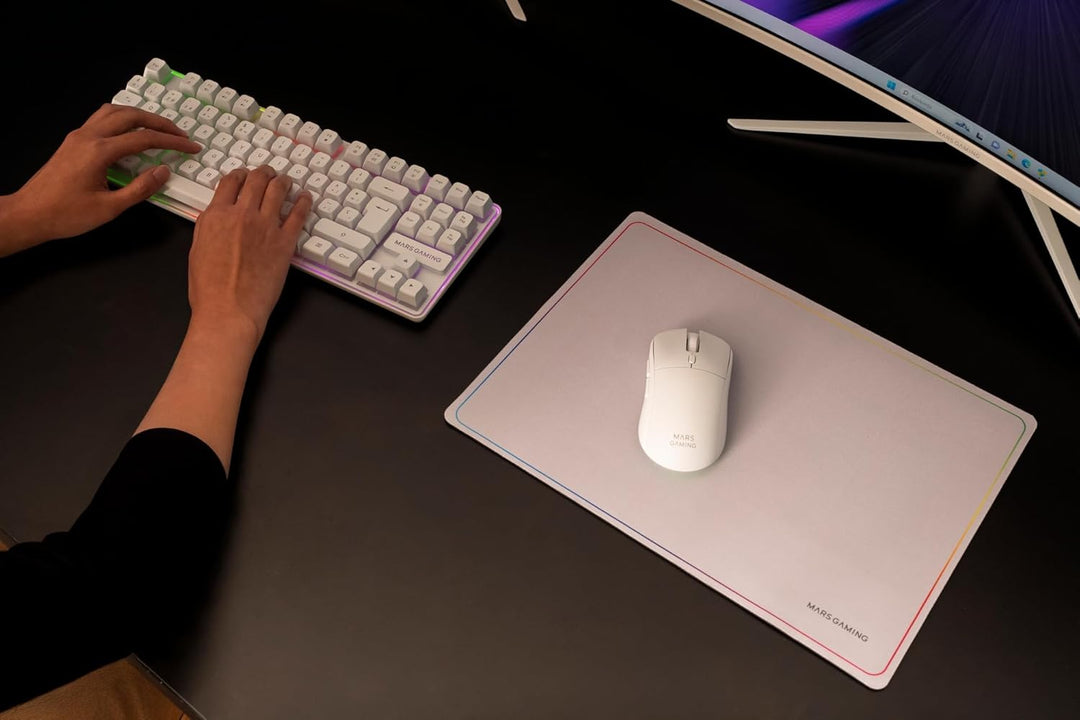 Mars Gaming MCPWTKL, Kabelloses Gaming-Combo, DualPro Link 2.4GPRO-Technologie, TKL FRGB Rainbow Tas