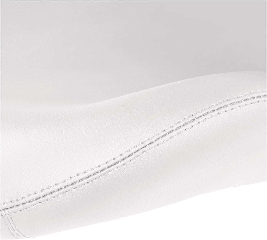 Physa Andria White Rollhocker mit Lehne Arbeitshocker mit Rollen höhenverstellbar Sitzhocker mit Rüc