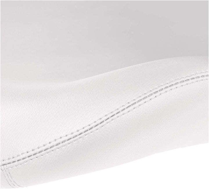 Physa Andria White Rollhocker mit Lehne Arbeitshocker mit Rollen höhenverstellbar Sitzhocker mit Rüc