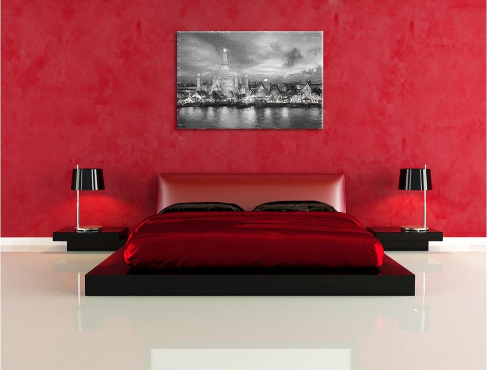 Pixxprint Tempel Bangkok Thailand als Leinwandbild/Grösse: 100x70 cm/Wandbild/Kunstdruck/fertig besp