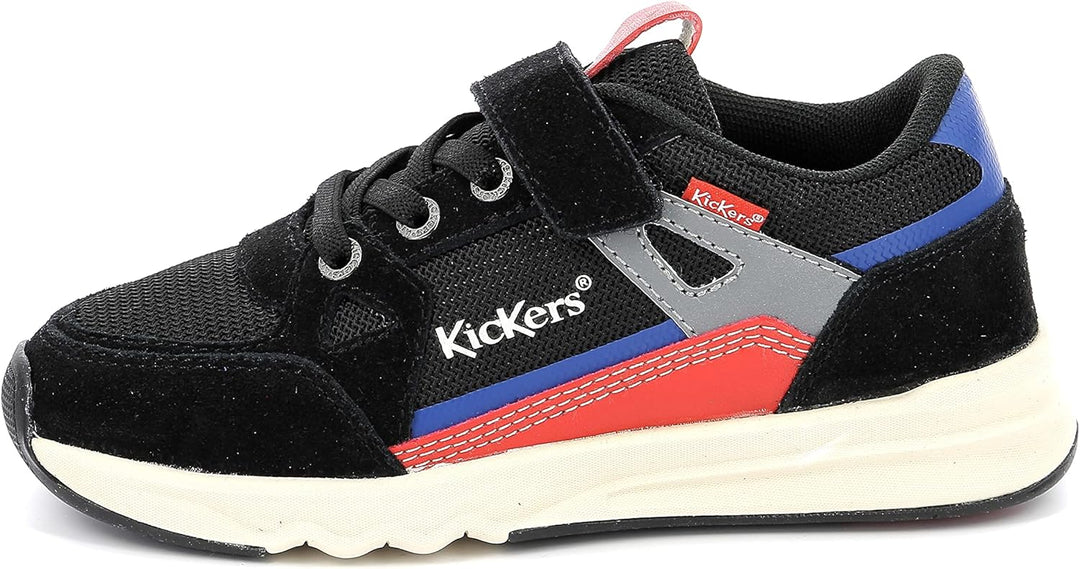 Kickers Jungen Kifujin Sneaker 25 EU Noir Rouge Bleu, 25 EU Noir Rouge Bleu