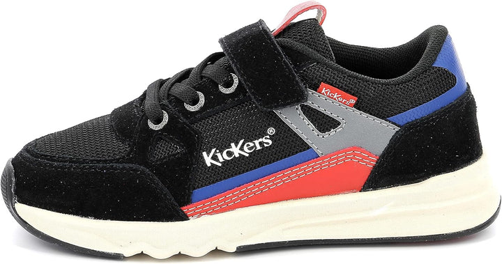 Kickers Jungen Kifujin Sneaker 25 EU Noir Rouge Bleu, 25 EU Noir Rouge Bleu