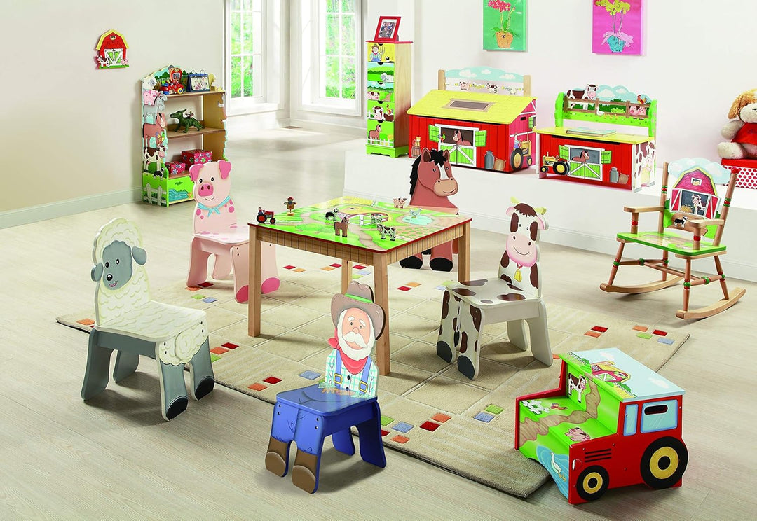 Fantasy Fields Kids (Klein-) Kinder Holzstuhl Ferkel (ohne Tisch) TD-11324A2-P Happy Farm - Pig, Hap