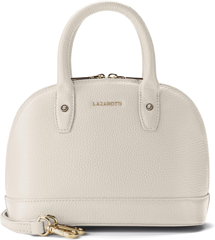 Lazarotti Bologna Leder Handtasche Damen | mit Henkel & abnehmbaren Tragegurt | mittelgrosse Henkelt