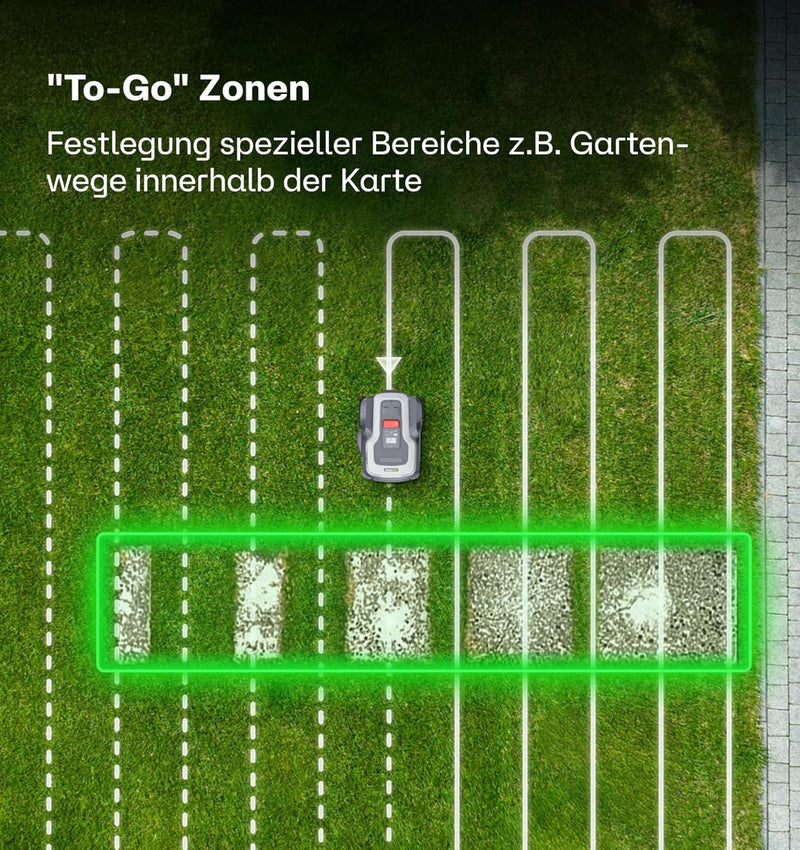 RoboUP T600 Rasenmäher, Mehrzonenverwaltung, EIN-Tasten-Anpassung, kabellose Einrichtung, App-Steuer