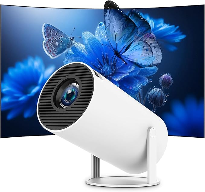 HY300 Pro Mini Beamer, 720P 4K Decoding Projektor mit WLAN & Bluetooth, Tragbarer Heimkino Beamer, H