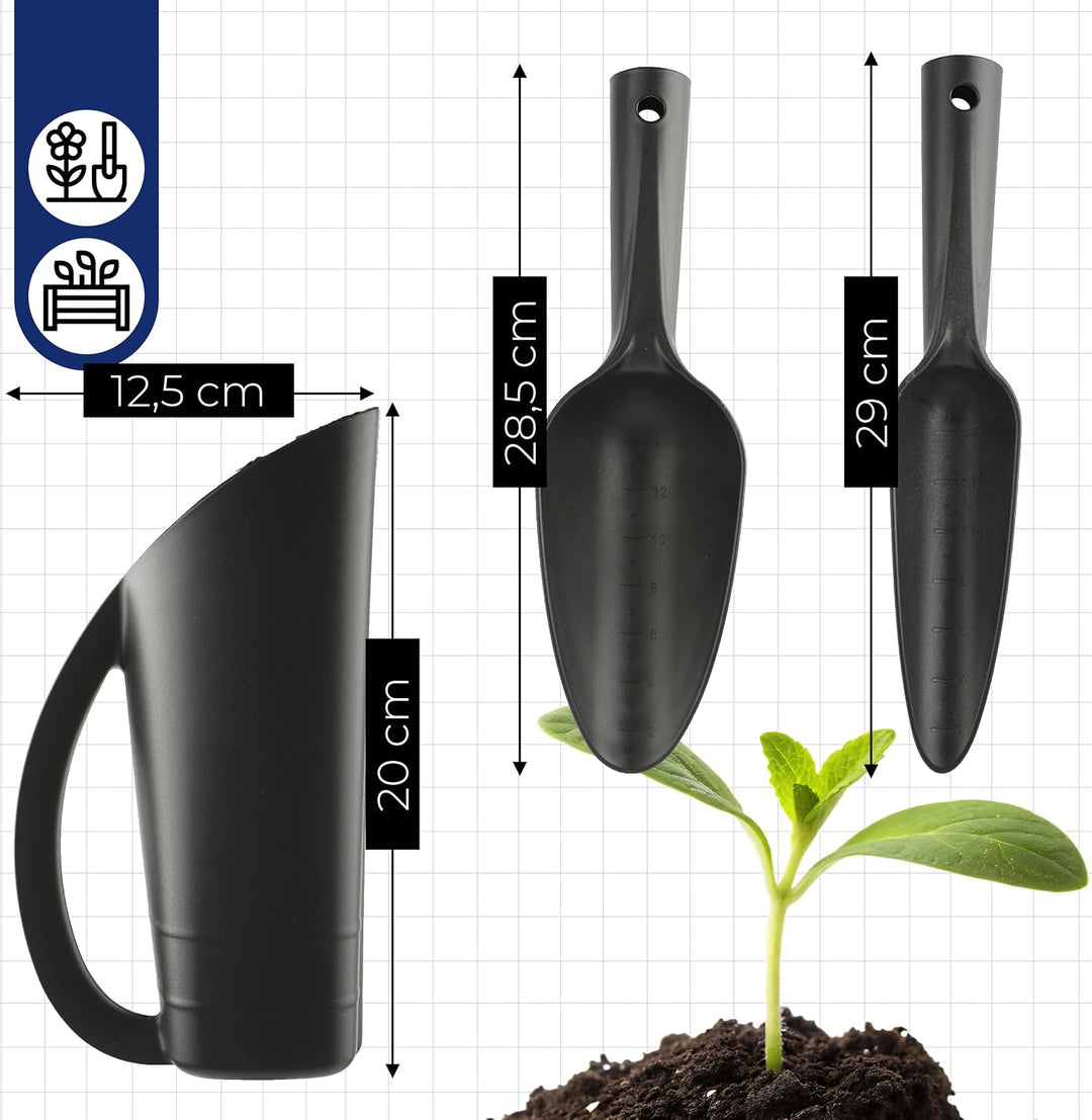 Gartengeräte-Set, 6-teilig: Schaufel, Hacke, Rechen, Gartenkrallen | Schaufel, Schmetterling, Pickni