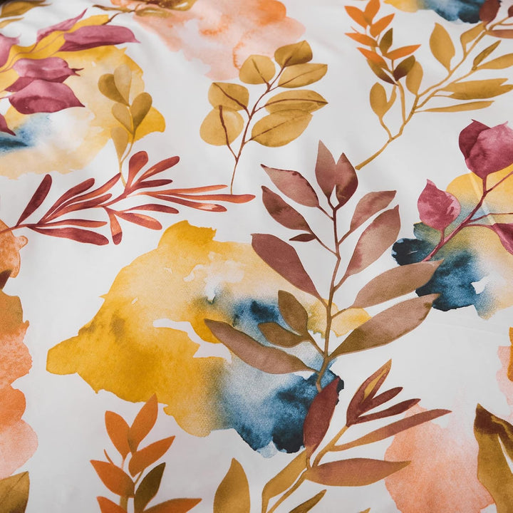 Jemiipee Bettwäsche-Set 100% Mikrofaser mit Herbst Äste und Blätter Muster, 1 x Bettbezug 150x220 cm