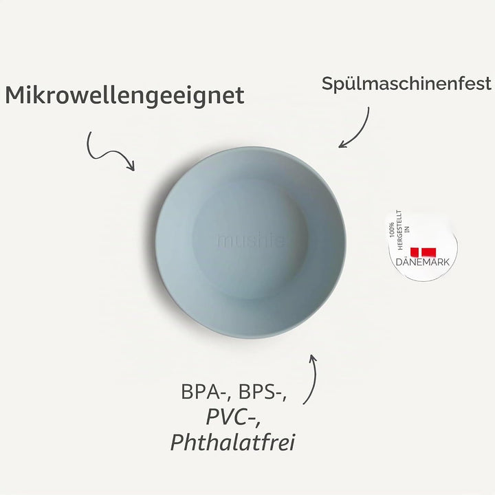 mushie Runde Essgeschirr-Schalen für Kinder | 2er-Set | Hergestellt in Dänemark | BPA-frei | Spülmas