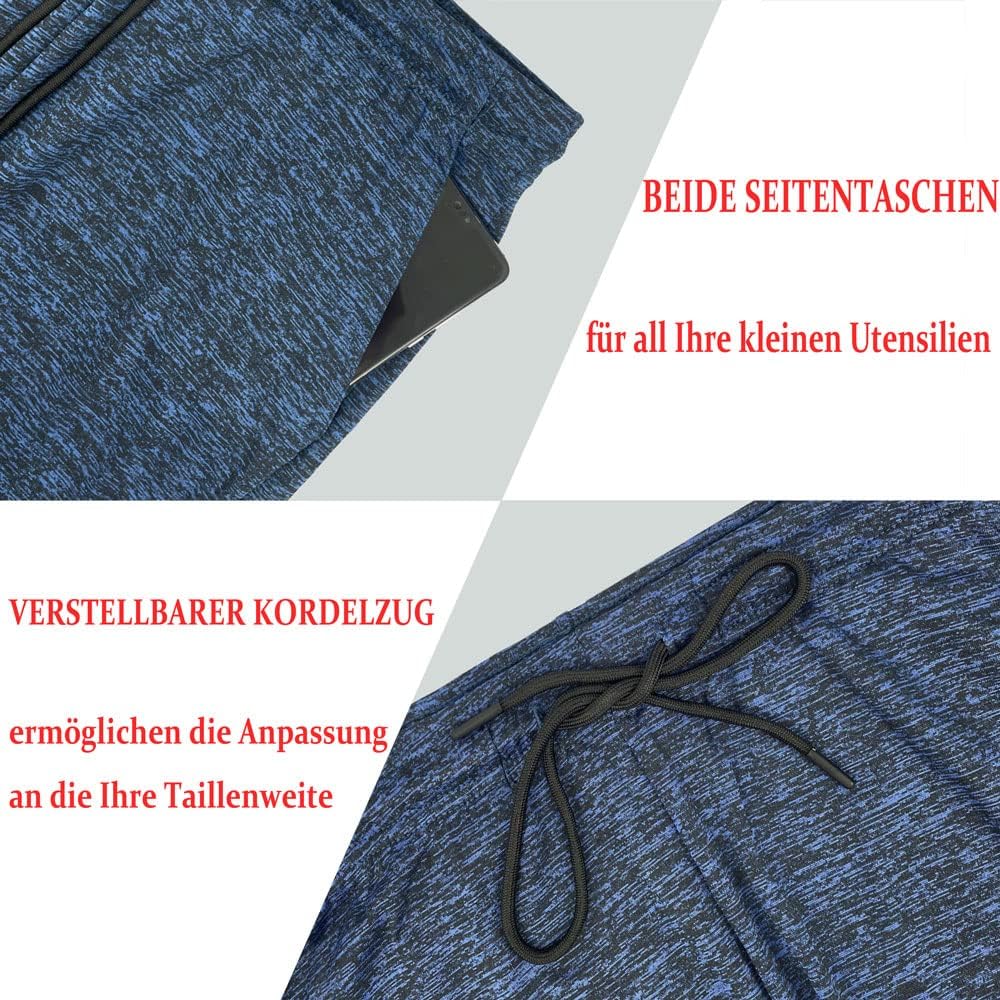 Agilelin Herren Sporthose,Training Kurze mit Tasche,Quick Dry Laufhose S Blau, S Blau