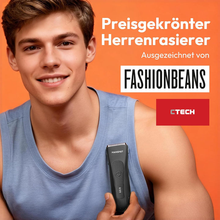 MANSPOT Intimrasierer Mann, Manscaped Körperrasierer Herren Wasserdicht, Rasierer Herren Intimbereic