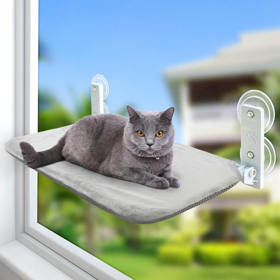 GUUSII HOME Fensterliege für Katzen Hängematte Fensterplätze Katzenbett Fenster Faltbare Katzenhänge