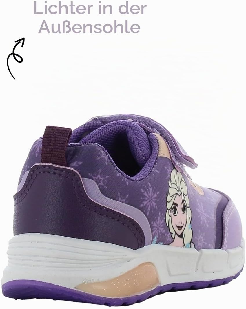 Leomil Frozen ELSA Schuhe Blinkschuhe Mädchen, Ideal for Schule und Freizeit 29 EU Lila 845, 29 EU L