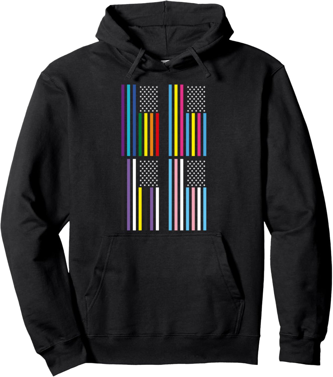 Transgender Nicht Binär Amerika Flagge Pansexuell LGBT Pullover Hoodie