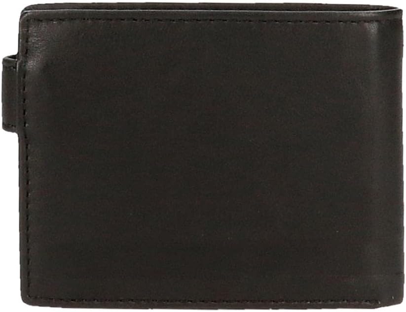 Adept Alan Horizontale Geldbörse mit Klickverschluss Schwarz 11 x 8,5 x 1 cm Leder, Schwarz , Querta