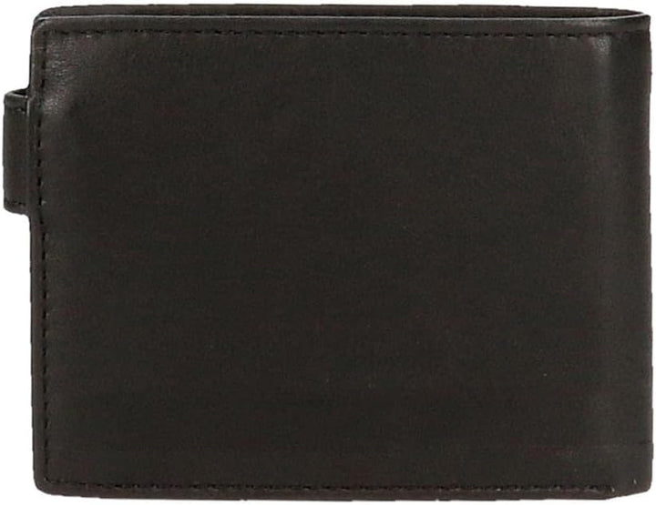 Adept Alan Horizontale Geldbörse mit Klickverschluss Schwarz 11 x 8,5 x 1 cm Leder, Schwarz , Querta