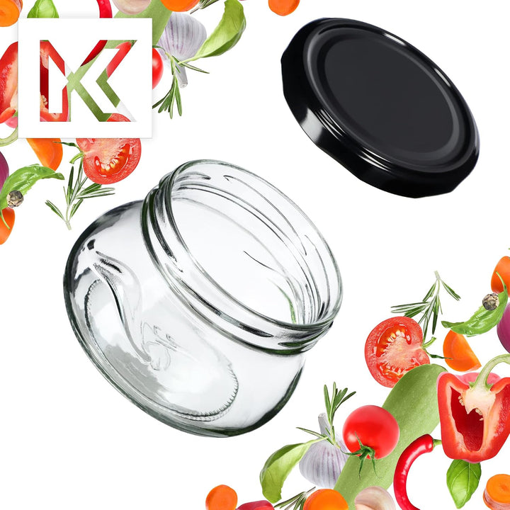 KADAX 10er Set Marmeladengläser 300ml TO82, Einmachgläser Vorratsgläser Mason Jar mit Schraubdeckel,