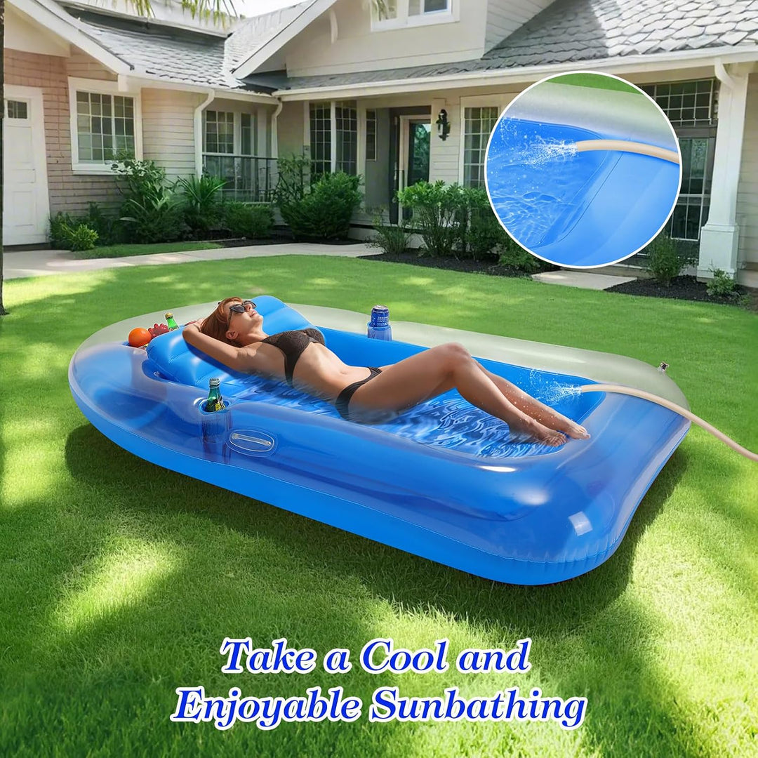 MoKo Tanning Pool Luftmatratze | Tannng Bed mit Getränkehalter, Loungesessel, Bräunungspool, Gross S