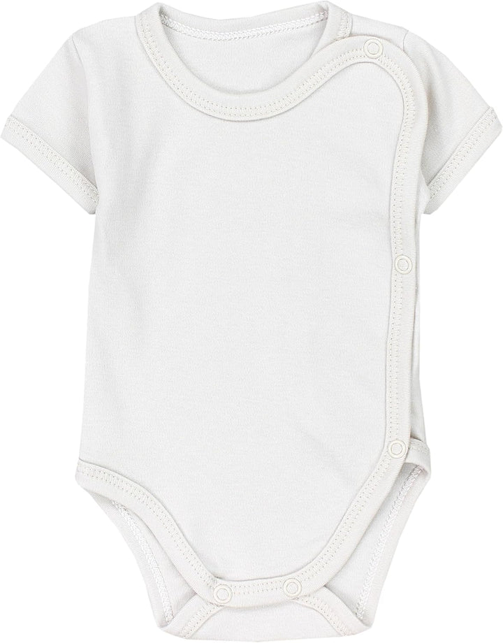 TupTam Unisex Baby Kurzarm Wickelbody 5er Pack 56 Weiss Ecri Hellgrau Altrosa Rosa, 56 Weiss Ecri He