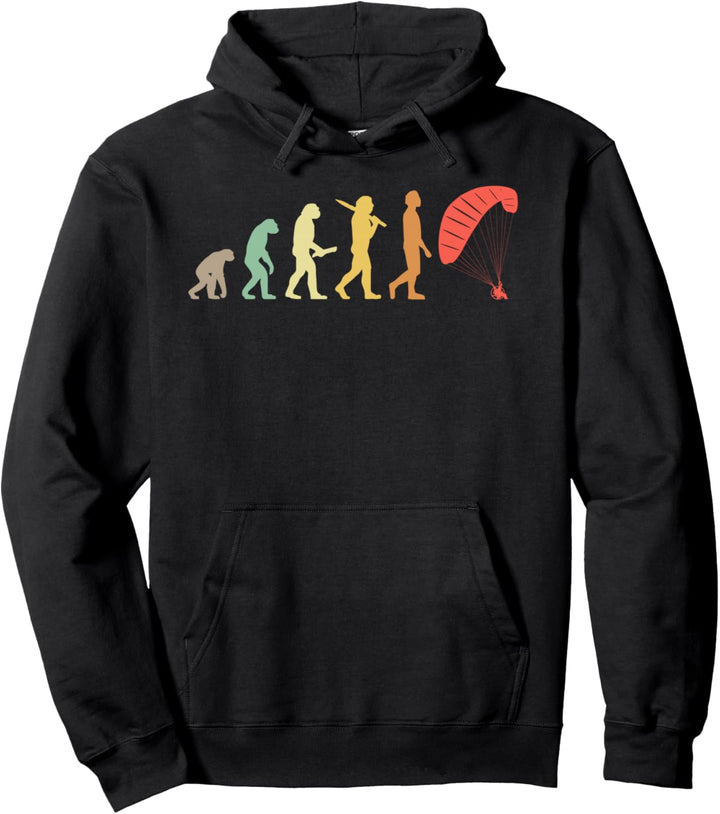 Retro Paragliding Evolution Geschenk für Paraglider Pullover Hoodie