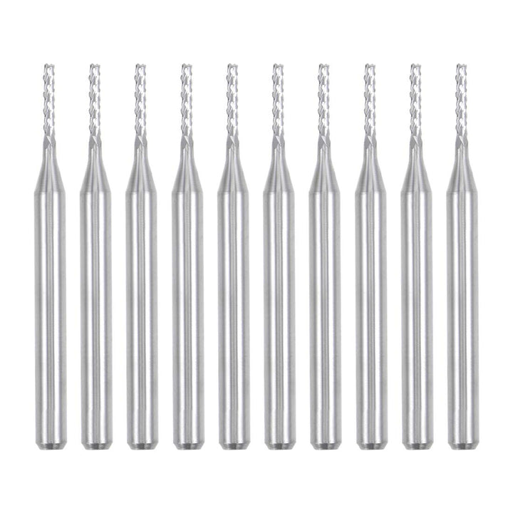 sourcing map 10 Stücke 1,2mm Hartmetall Schaftfräser Gravur Fräser für Leiterplattenmaschine, 1/8 "S