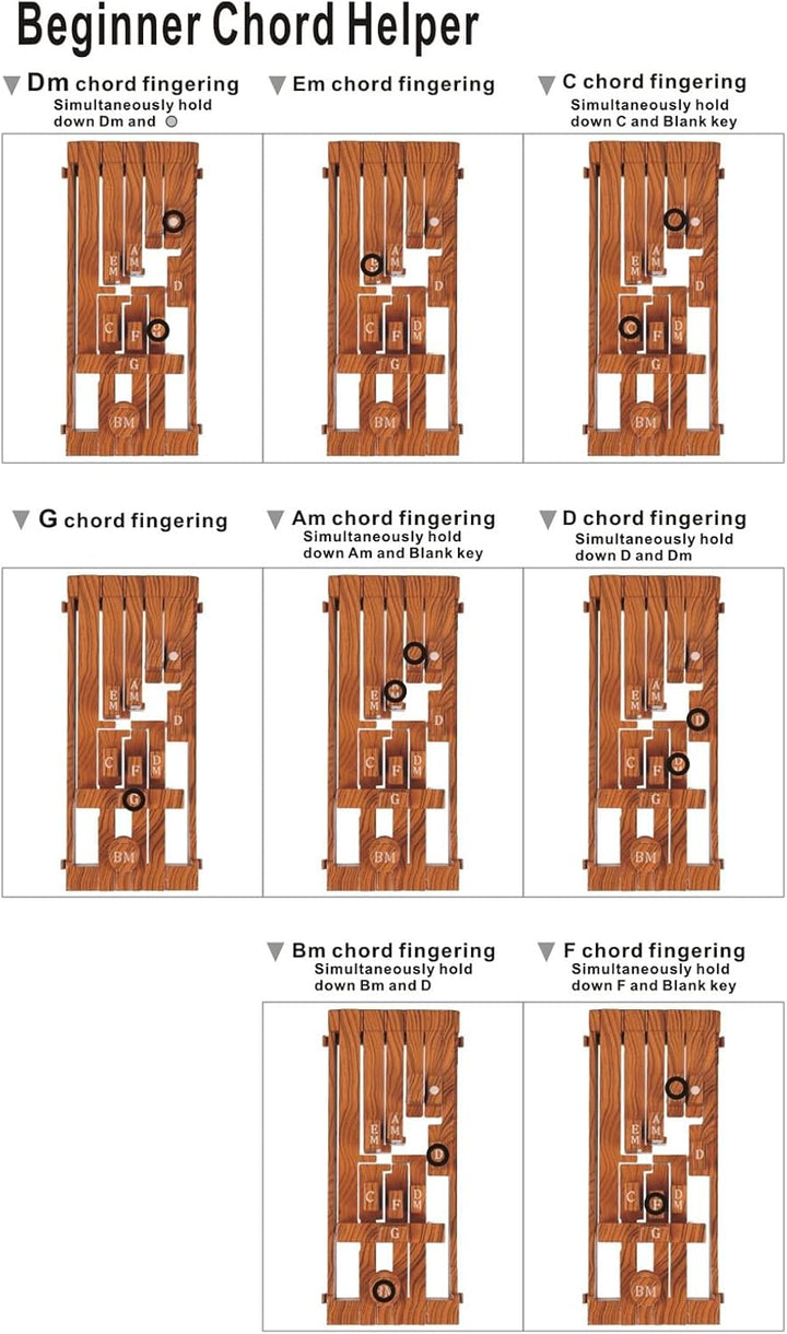 Gitarren-Akkordpresser, 10-Akkord-Presser, Gitarrenhilfe-Akkordwerkzeug mit 10 Gummibändern, Gitarre