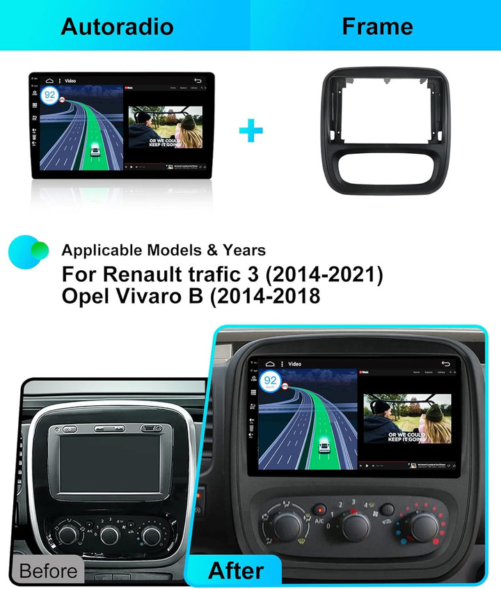 JOYX - 6G+128G - Android 15 IPS Autoradio Passt für Renault trafic 3 (2014-2021) / Opel Vivaro B (20