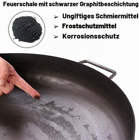Köhko Feuerschale Ø 79 cm - Beine Anti-Rost lackiert - klappbare und abnehmbare Beine 41005 Feuersch