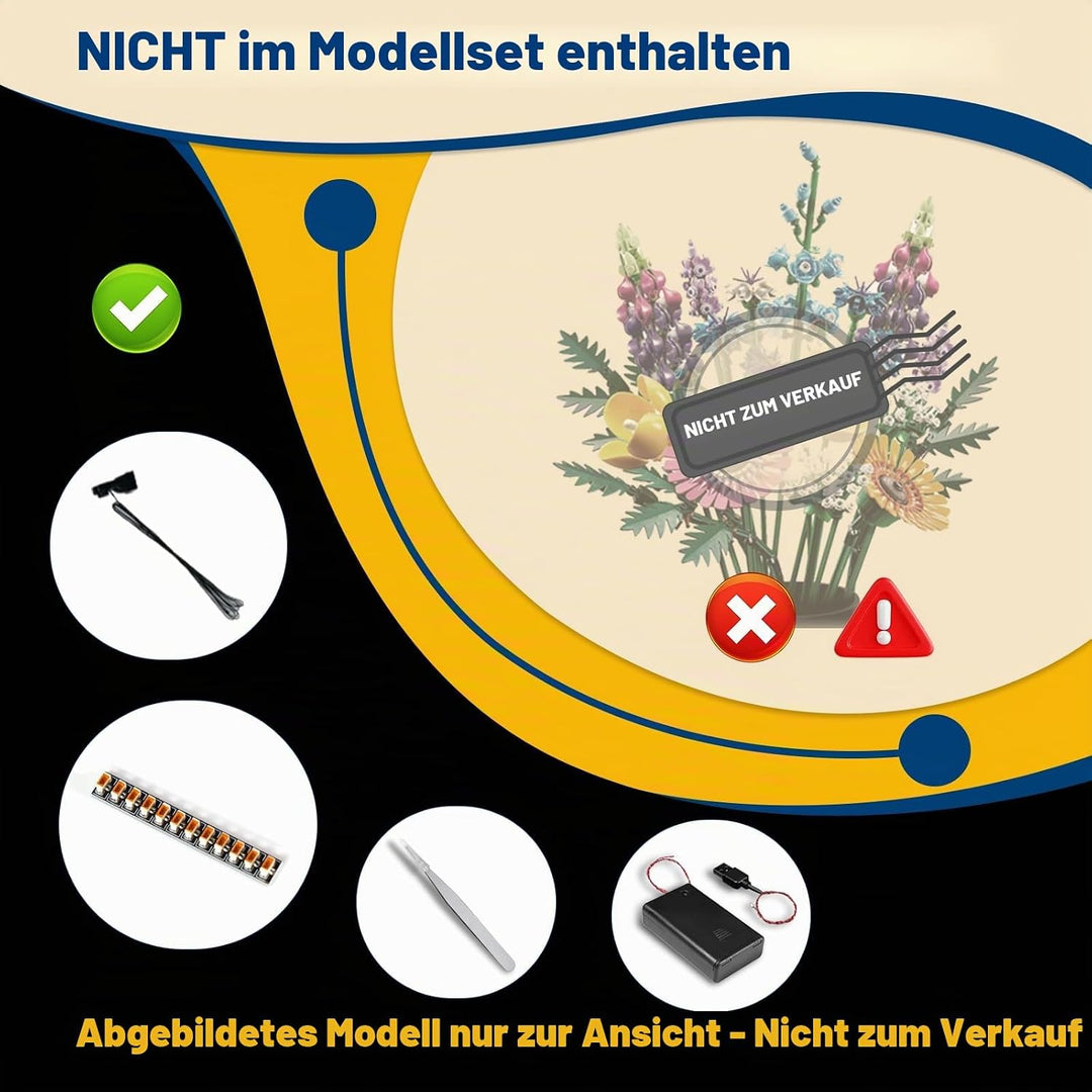 LocoLee Led Licht Set Kompatibel mit Lego Wildblumenstrauss-Set, Led Beleuchtungs Set Compatible wit