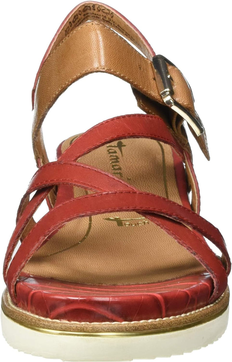 Tamaris Damen 1-1-28252-24 Riemchensandalen, Rot (Chili/Cognac 541), 41 EU