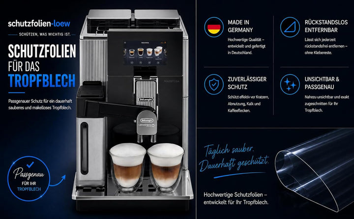 3 Stück Schutzfolie/Kratzschutz für DeLonghi Maestosa EPAM 960.75.GLM/EPAM 960.55.GM - Abtropfblech