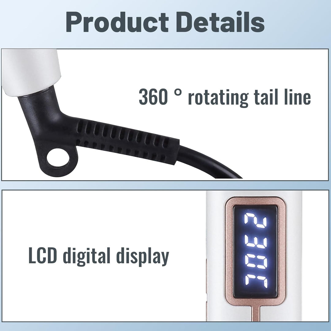 Haarglätter mit Ionen & Plasma | LCD-Display, 27 Temp. (100-230°C) | 3D Titan-Keramik-Turmalin | 10s