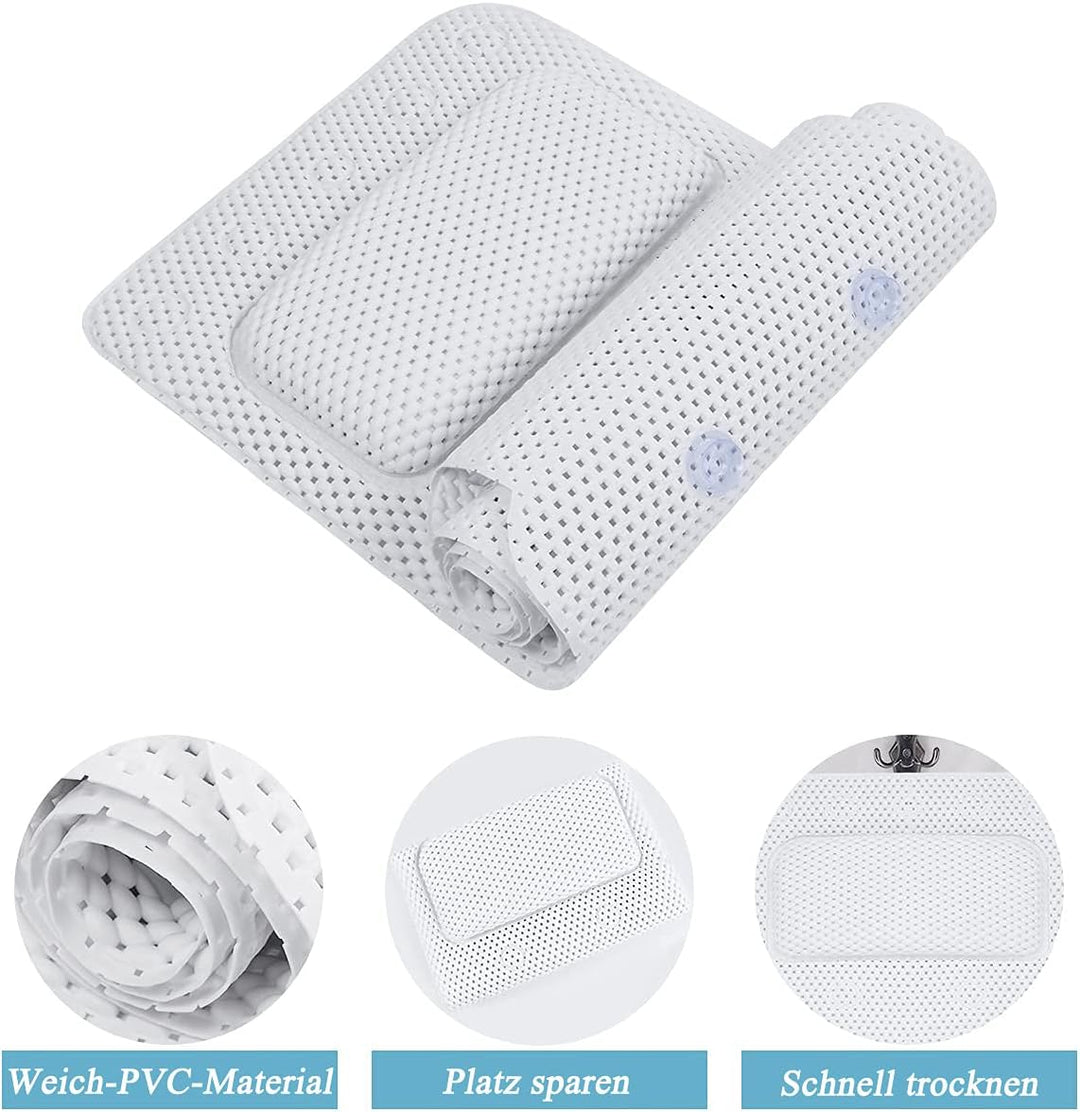 Ganzkörper Badewannenmatte mit Kissen, Ganzkörper Badematte Kissenmatte, 3D Air Mesh Schichten, für