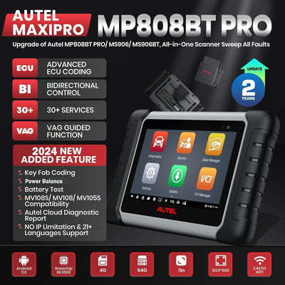 Autel MaxiPRO MP808BT PRO, 2 Jahre Kostenloses Update [im Wert von 650€], 2024 Neueres Upgrade von M