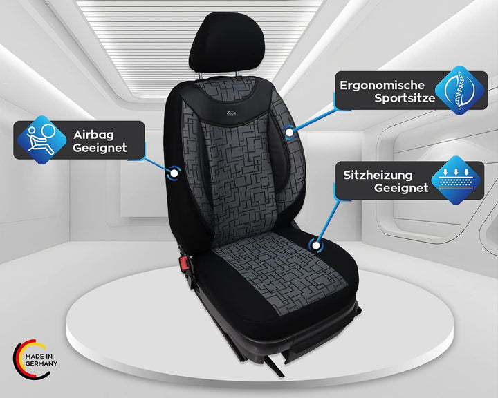 BREMER SITZBEZÜGE Mass Auto Schonbezüge kompatibel mit Toyota Auris E180 Fahrer &amp; Beifahrer Set ab 2