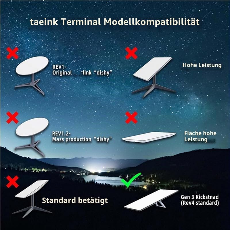 Starlink Gen 3 Rohradapter, Nuo desire Starlink Pole Gen 3 Montageset für Starlink Standard Gen 3/V3