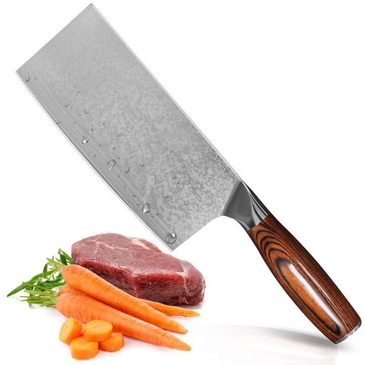 Home Safety Damastmesser Japanisches Kochmesser - Profi Fleischmesser aus echtem Damaststahl für Küc
