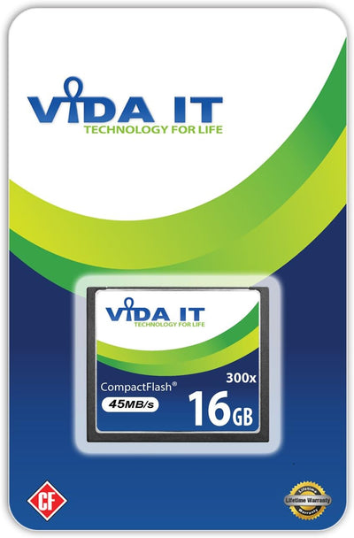 Vida IT 16GB Compact Flash CF Speicherkarte 300x 45MB/s für Canon EOS 10D 20D 20Da EOS 300D EOS 30D