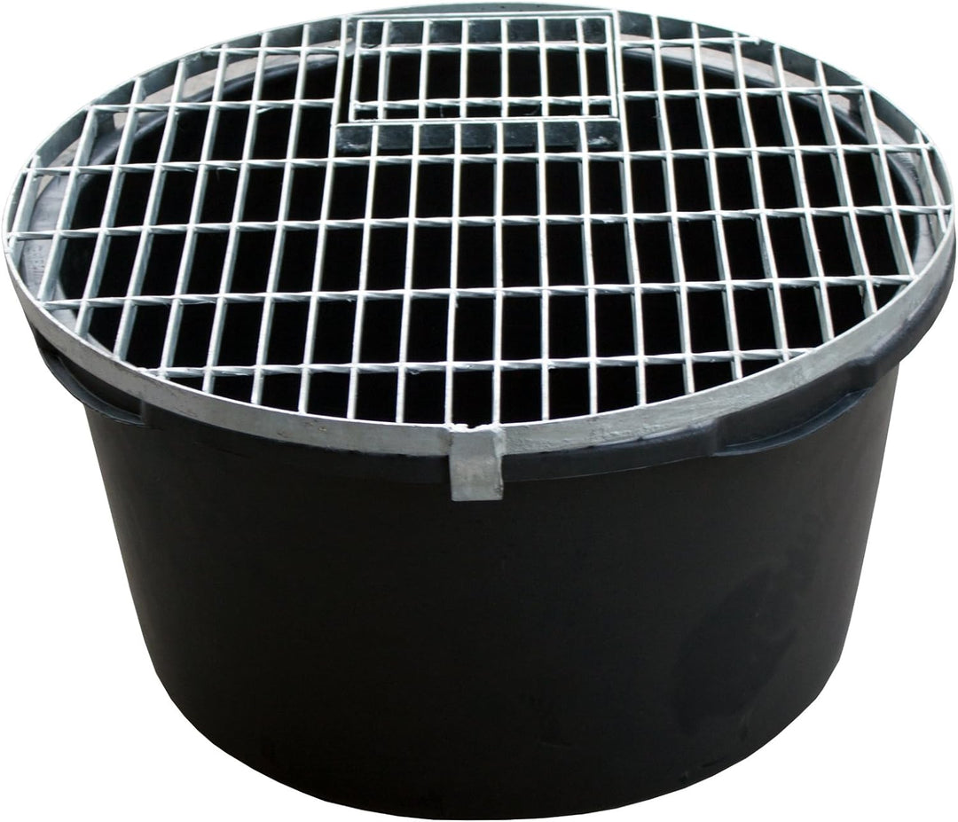 Set: PE Becken / Rundbecken + Abdeckgitter D=66cm, H=35cm, 90L für Wasserspiele u. Brunnen INTERGARD