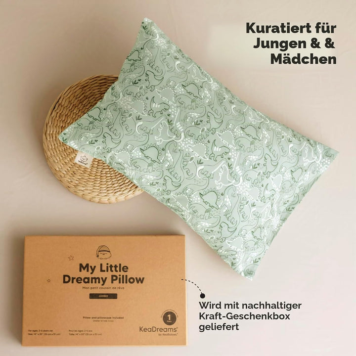 KeaBabies Kinderkissen mit Kissenbezug – 51X35cm Kinderkissen ab 2 Jahren, Waschbares, Weiches Bio-,
