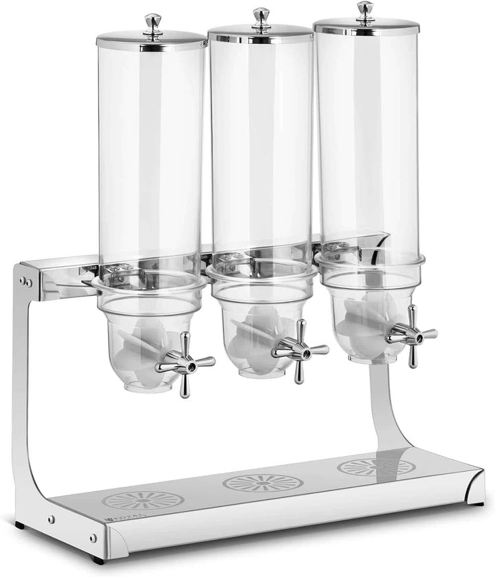Royal Catering RCCS-3.5LSS3 Müslispender 3 x 3,5 L 3 Behälter Cerealienspender Cornflakes Spender Mü