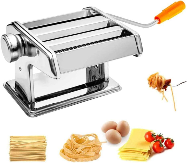 Manuelle Nudelmaschine Pasta Maker, Manuelle Manuell Edelstahl Pasta Walze Maschine mit Klemme Dicke