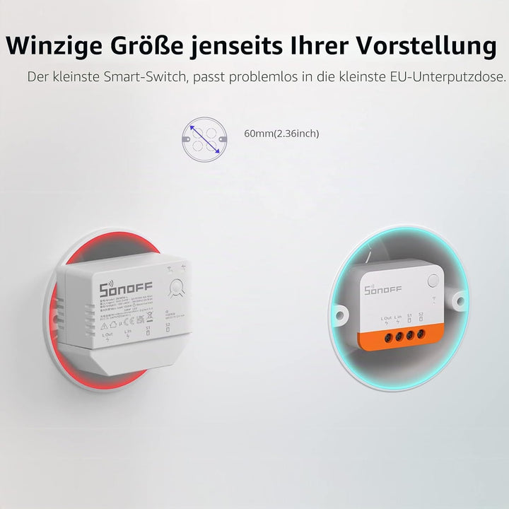 SONOFF ZBMINIL2 Zigbee Smart Schalter,4 Stück 2 Way Smart Switch(Kein Neutralleiter Erforderlich),Sm