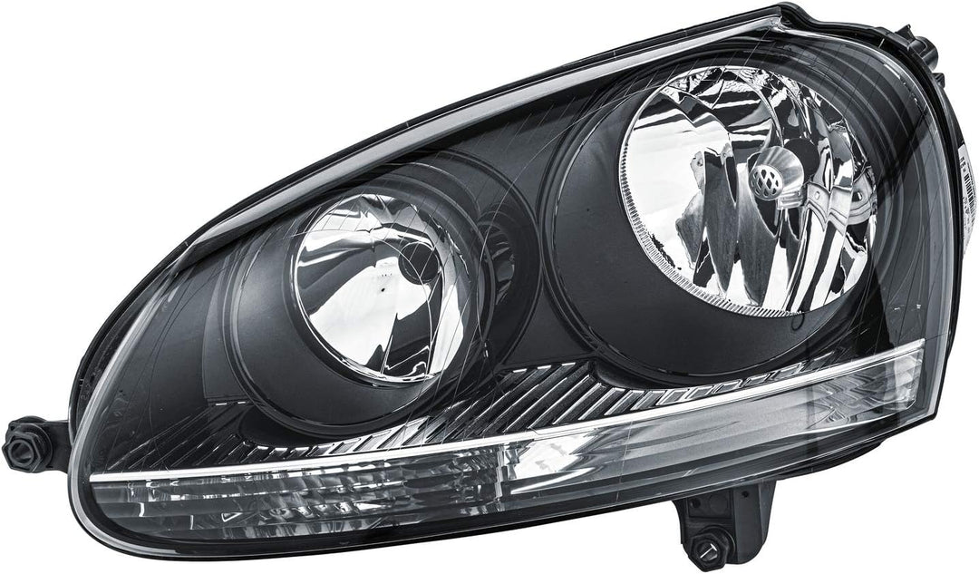 HELLA 1EG 247 007-611 FF/Halogen-Hauptscheinwerfer - links - für u.a. VW Golf V (1K1) Links Schwarz,