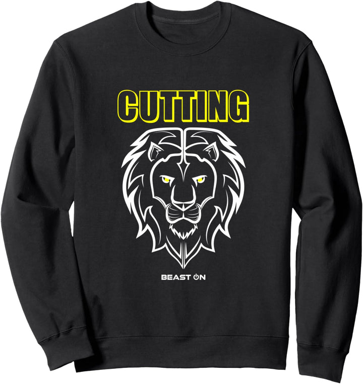 Löwe Kopf Bodybuilding Gym Fitness Training Cutting gelb Sweatshirt