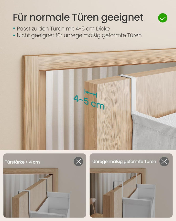 SONGMICS Hängeorganizer, Hängeregal, Tür-Organizer, Hängeaufbewahrung, Türregal Stoff, transparentes