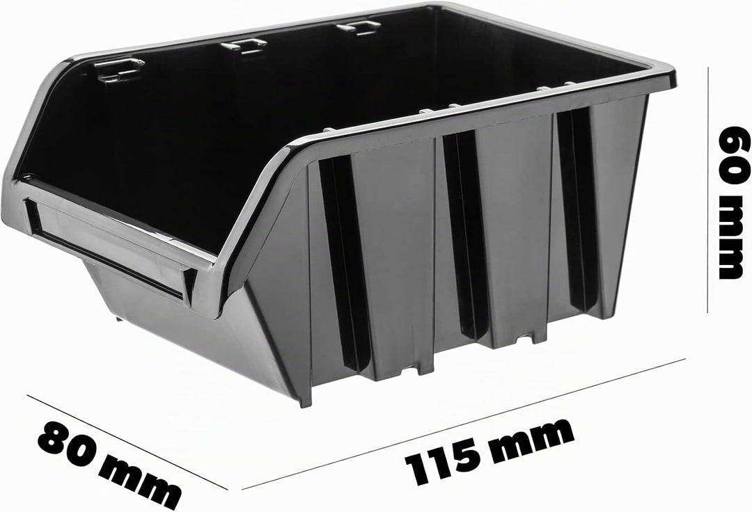 KADAX Werkstatt-Stapelkiste, Stapelbox aus PP Kunststoff, Sichtlagerbox in verschiedenen Grössen, La