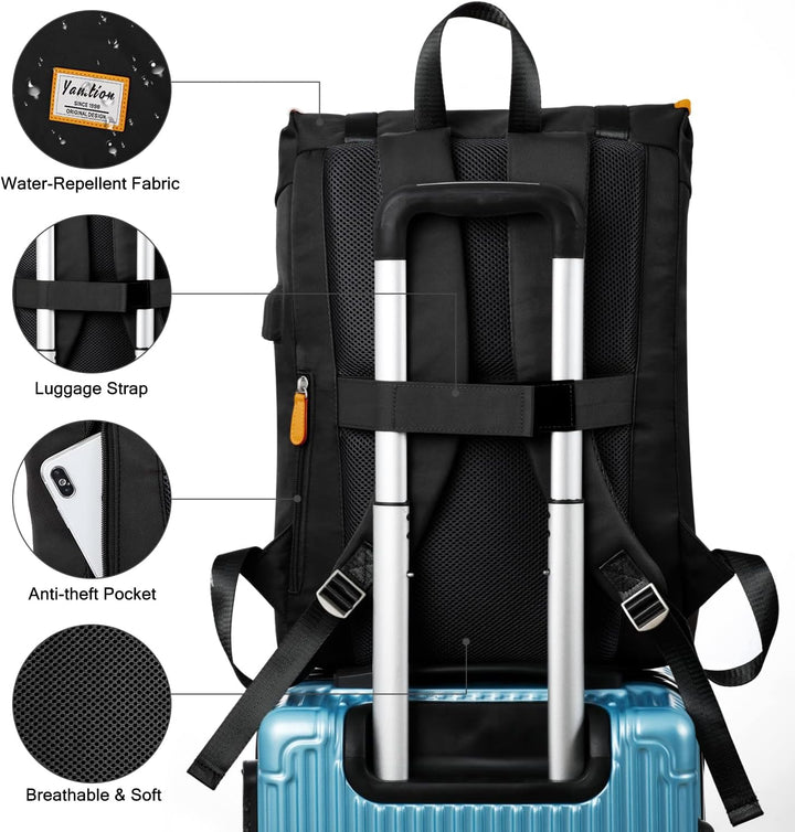 YAMTION Laptop Rucksack Herren mit 17 Zoll Laptopfach,Schulrucksack Jungen Teenager Schultasche mit