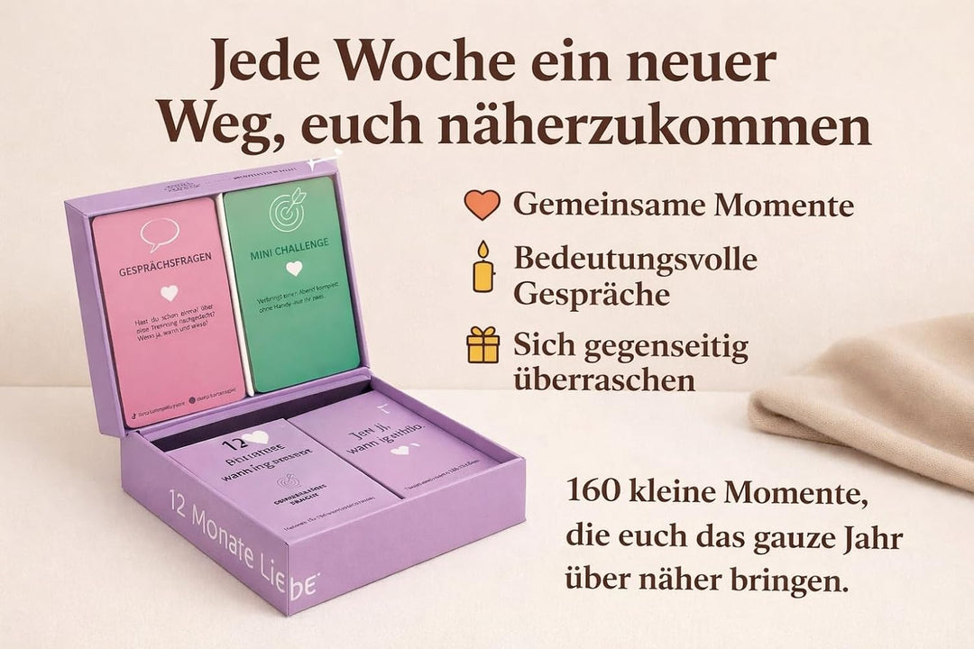 Kartenspiel für Paare, 160 Fragen &amp; Challenges, Paarspiel,Gesprächsspiel,Beziehungsspiel Geschenkide